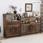 Buffet en bois massif café foncé-321222948