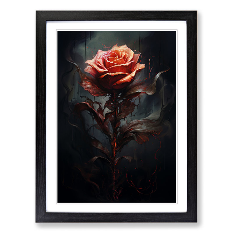 Rose Conceptual Art - Framed Print, 64cm H x 46cm W x 2cm D, Black Framed