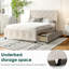 Bedroom Queen Bed Frame With Storage Options - Metal Platform, , No Box Spring Platform Size Noise, Excellent Support,