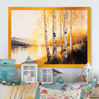 Golden Hour Birch Trees II - reproduction sur toile