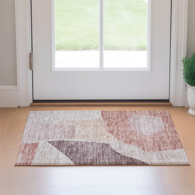 Premium Machine Washable Prisco Blush Rug, Rectangle 1'8" x 2'6"