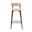 Tabourets de bar tissés à la main avec dossier, ensemble de 2 tabourets ronds en corde de papier avec repose-pieds pour îlot de cuisine et salle à manger-414131674