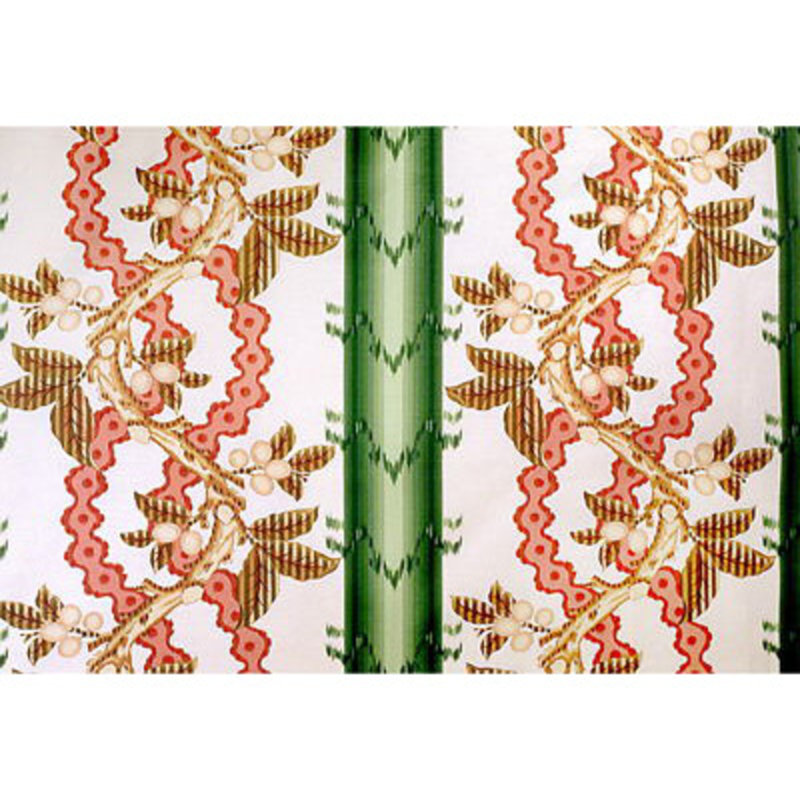 Cevennes Josselin Performance Fabric, Cypress/Coral