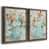 Toile avec cadre en noyer