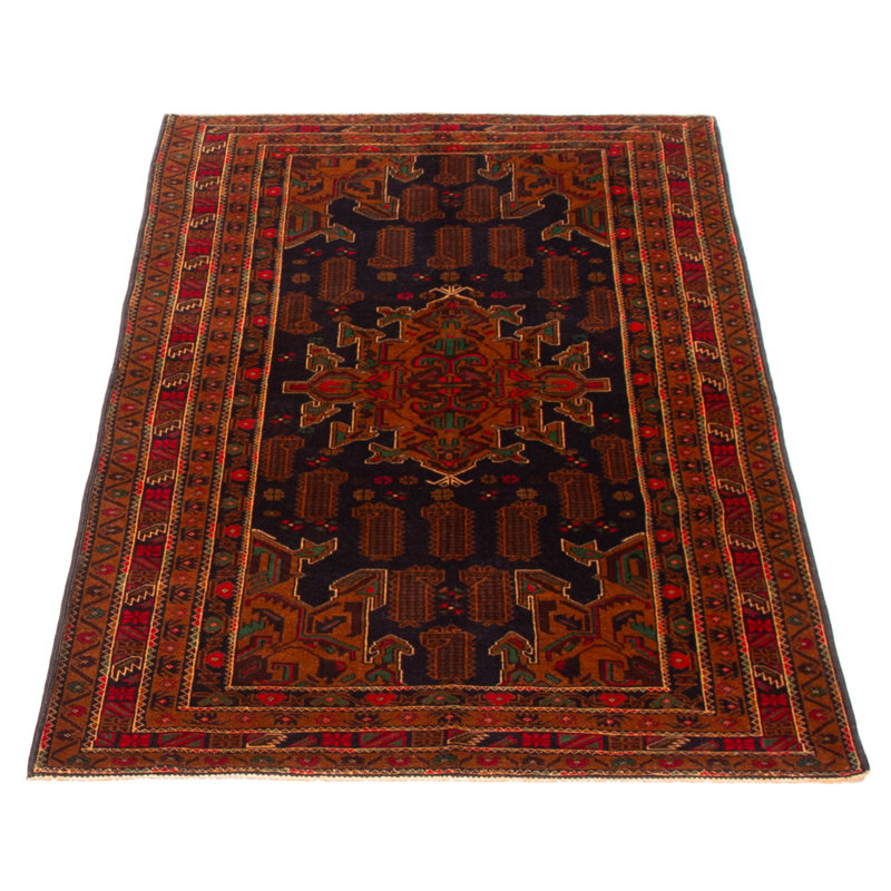 Tapis unique bleu marine foncé des années 1990 de 3 pi 9 po x 6 pi 2 po One-of-a-Kind