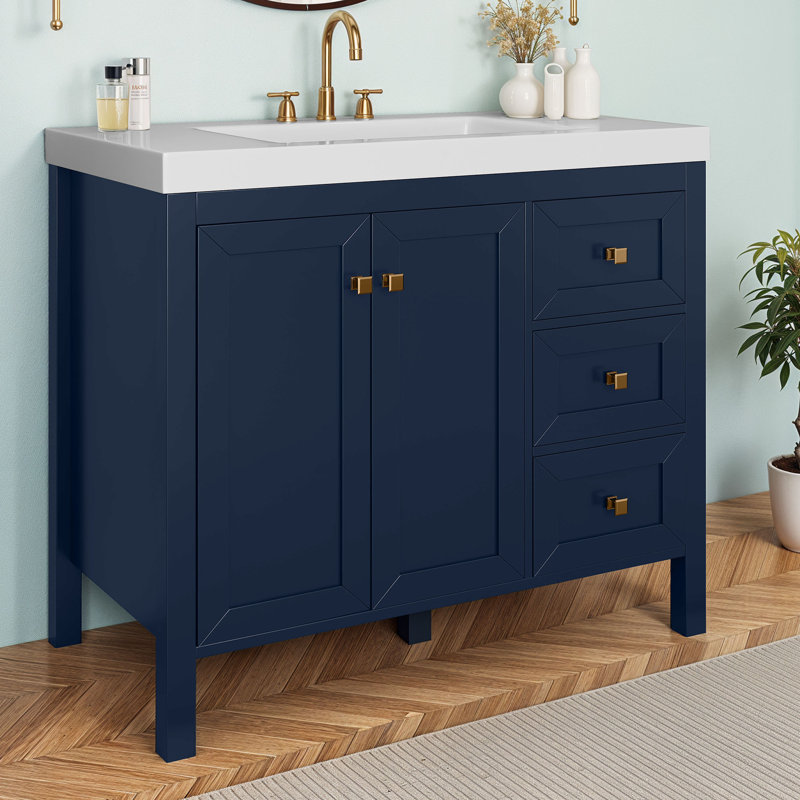  42 Inch Bathroom Vanity With Sink, Navy
