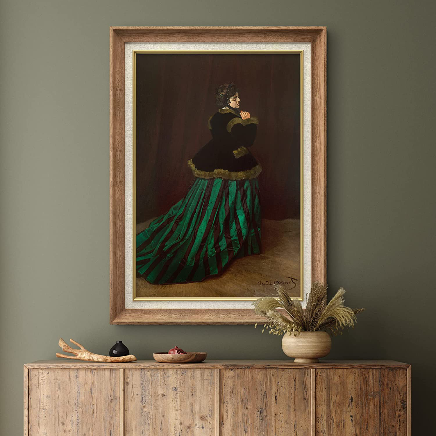 SIGNLEADER The Woman in the Green Dress by Claude Picture Frame Painting on Canvas Wayfair