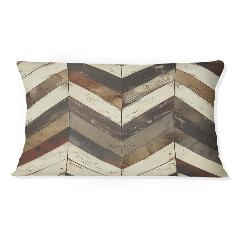 Coussin brun foncé à chevrons dynamiques I - Modern