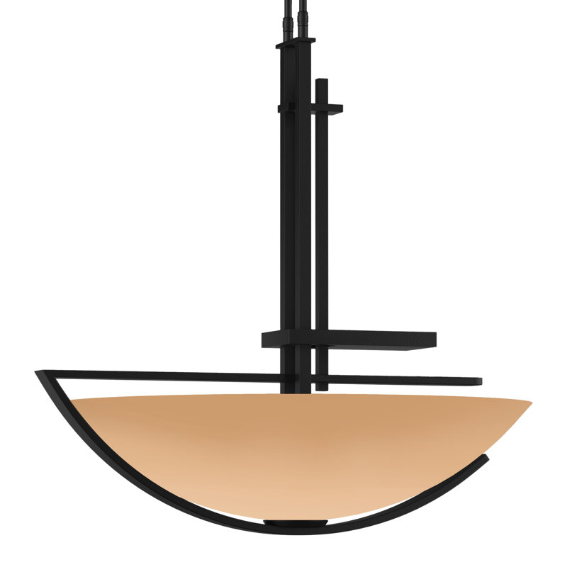 Ondrian 3 - Light Unique/Statement Bowl Pendant, Black, Sand