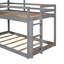 Lit superposé simple au-dessus d'un lit simple en bois avec toit, fenêtre, garde-corps et échelle