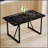 Industrial Rectangular MDF Black Dining Table for 4-6 People, 1.5 Inch Thick Top with Sturdy Metal Legs, Perfect for Work, Kitchen, and Dining-391868344