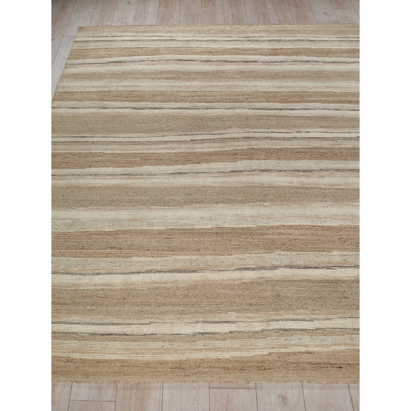 Oslo hand-knotted Ghazni Wool Ivory/Brown Area Rug, 9'X12'