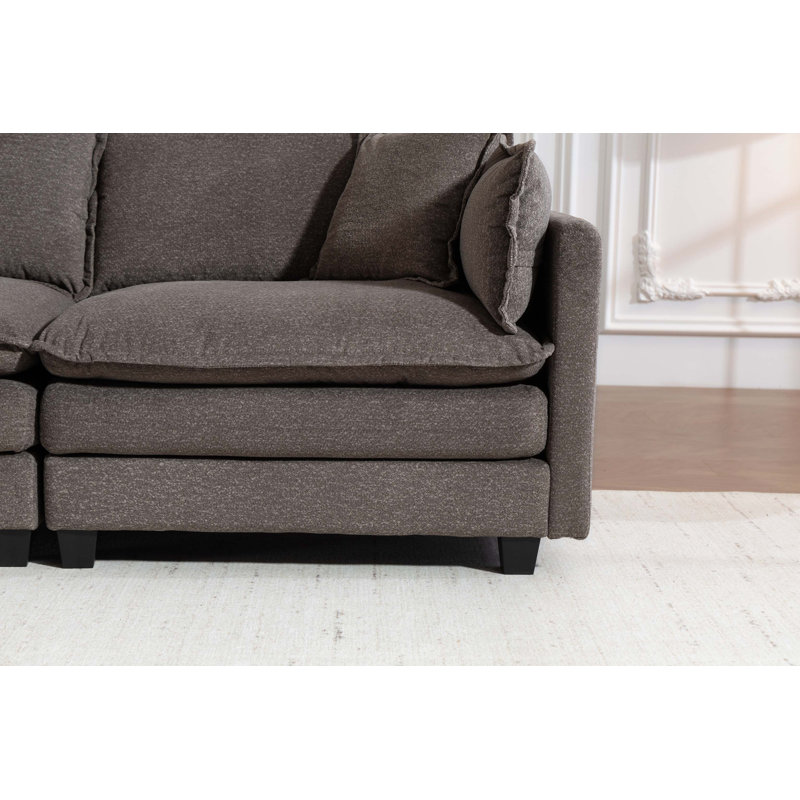 Canapé modulaire moderne à 2 sièges 78,74 po avec coussins de taille, canapé symétrique à 2 places, canapé-lit avec méridienne