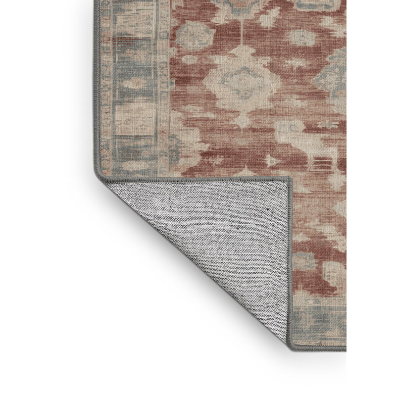 Tapis gris lavable à la machine, Rond 3 pi