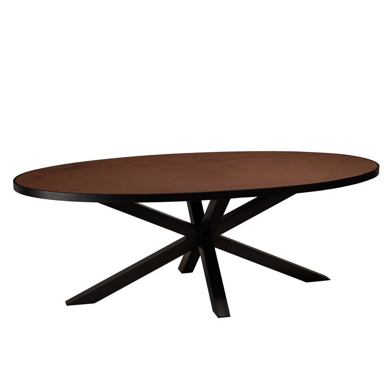 Basile Oval Dining Table, Rust