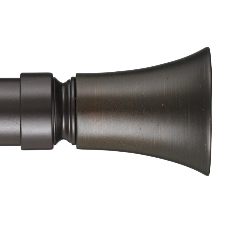 Tringle à rideaux simple 1,5 po Fusco, Noir, H 3,5 po x l 96 po x P 3,75 po