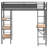 Matte Black 3-Shelf Twin Loft Bed
