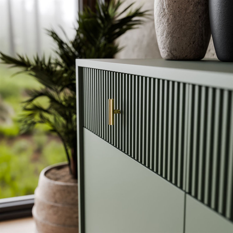 MIDNIGHT 104cm Sideboard, Black/Smoke Green