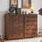 Farmhouse 5 Drawer Dresser For Bedroom, 42" Tall Small Dressers & Chest Of Drawers, Rustic Wood Dresser With Metal Handle, Storage Organizer Closet For Living Room, Hallway, Entryway-1157947723-1157674036