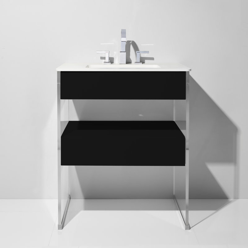 Ensemble de meuble-lavabo simple 30 po Mikiah, Noir