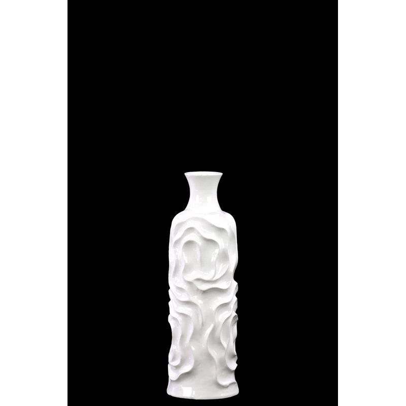 Table Vase, 19.5" H x 5.25" W x 5.25" D, White