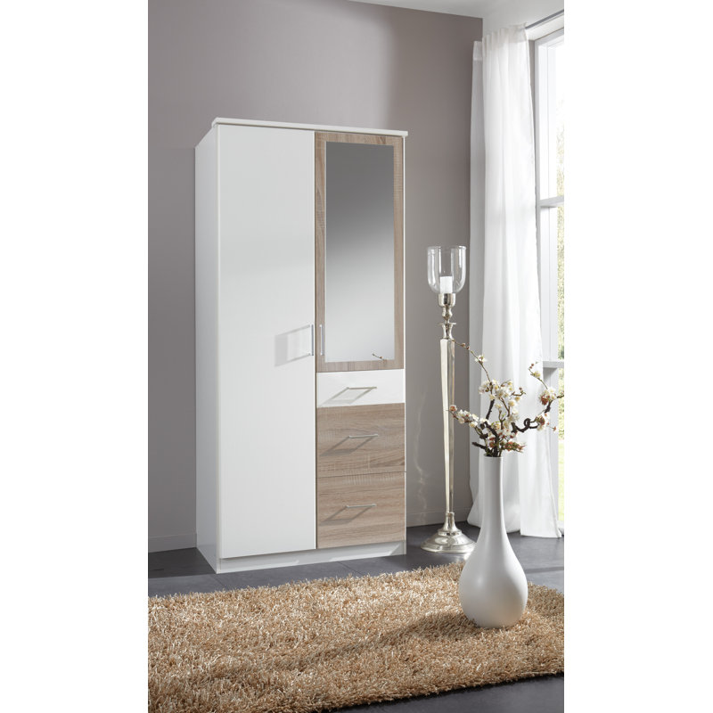 Uthyr 4 Door Wardrobe, Alpine white, Rough-sawn oak