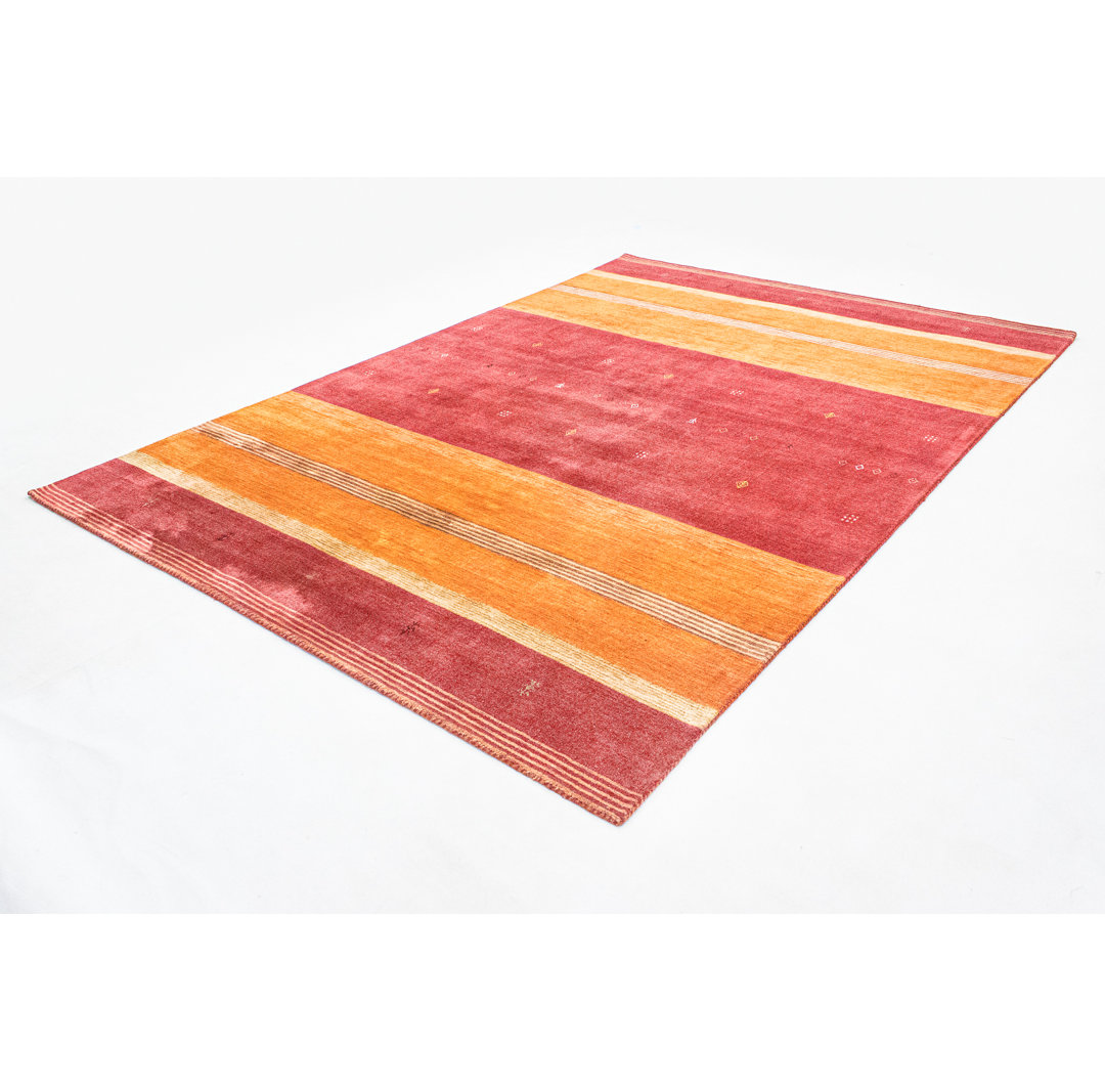 Hand Knotted Wool Red/Orange Indoor/Outdoor Rug