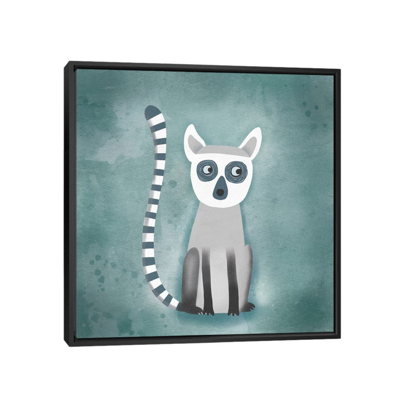 « Lemur » par Nic squirrell-impression, Toile avec cadre noir, H 37 po x l 37 po x P 1,5 po, Pas de tapis