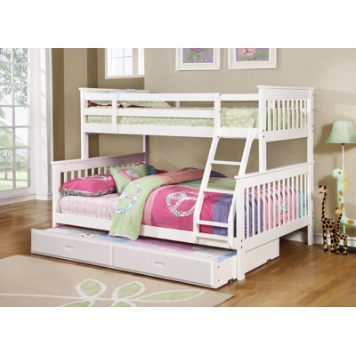 Hanshelmut Kids Twin Over Full Bunk Bed with Trundle with Drawers