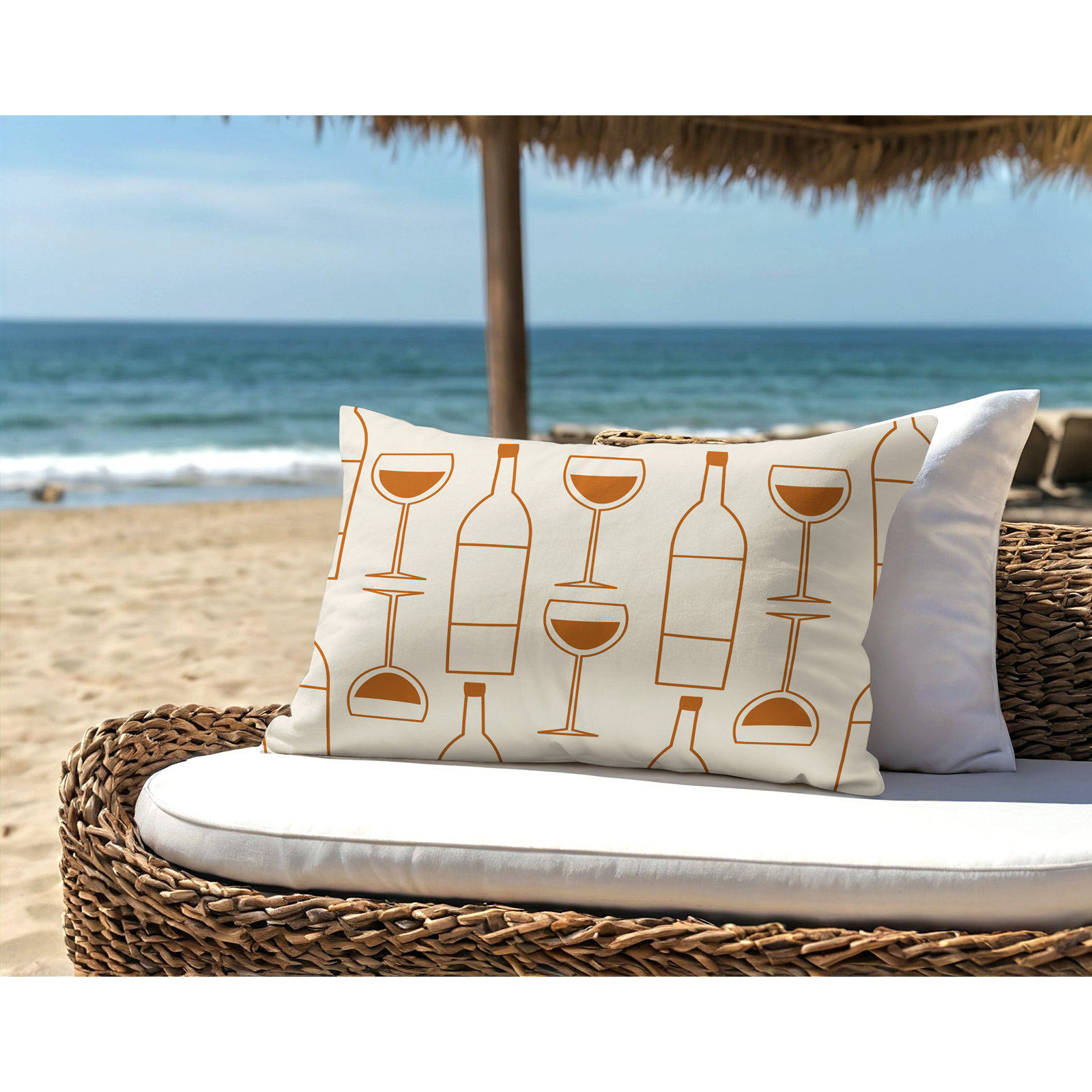 Hyatt Indoor/Outdoor Throw Pillow, 14"H x 20"W, Orange