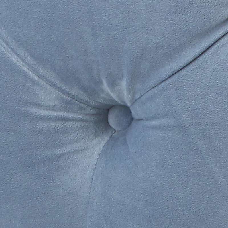 Laforest Velvet Ottoman, Light Blue Velvet
