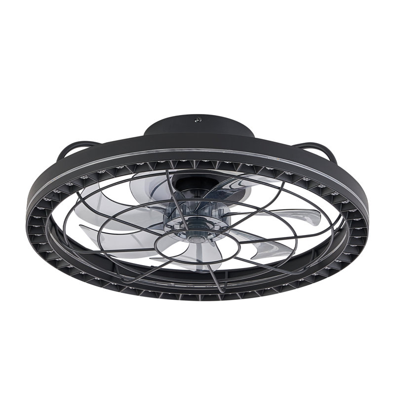 Wrought Studio™ 19'' Dimmable Caged Ceiling Fan with LED Lights ...