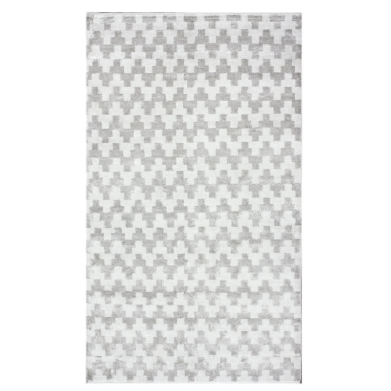 Hurd Hand Knotted Chevron Indoor Rug, 5' x 8'