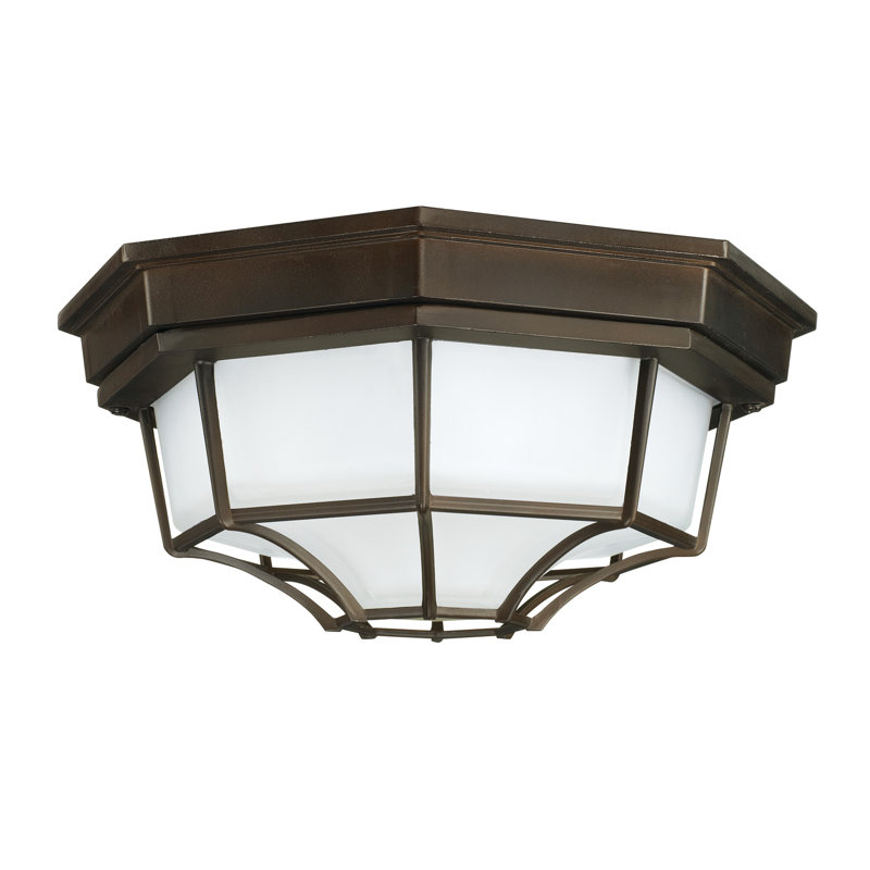 Plafonnier encastré d'extérieur 2 lumières Old Bronze