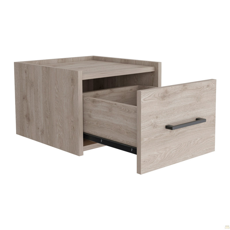Table de chevet flottante Calion, chambre à coucher, Gris clair