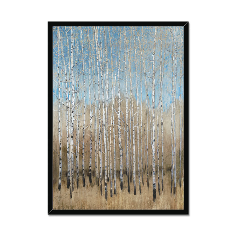 Dusty Blue Birches I by Timothy O' Toole - Painting, Black Framed Paper Print, 50cm H x 34cm W