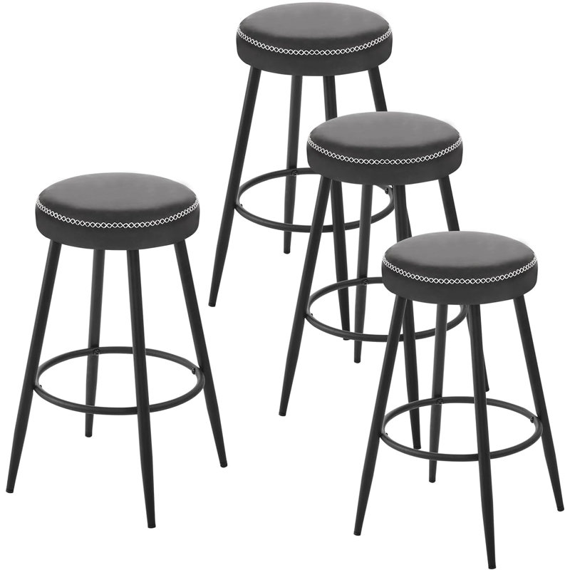 Wienand Upholstered Bar Stool, Anthracite, 4