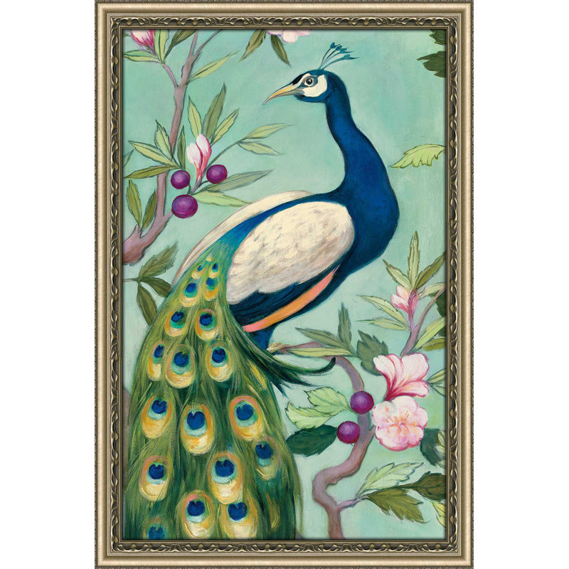 " Pretty Peacock II " by Julia Purinton, 39.5" H x 27.5" W x 0.75" D