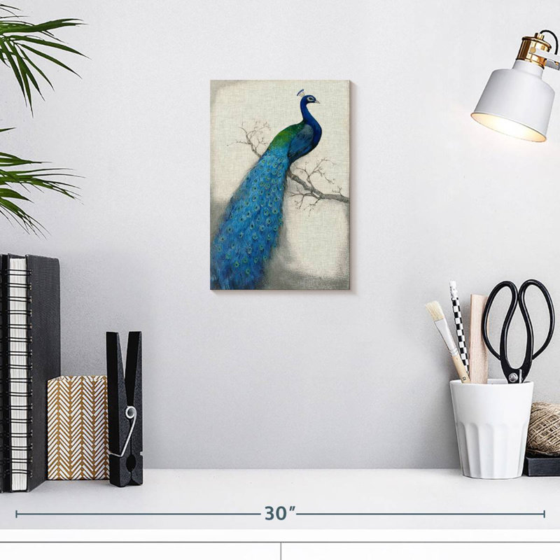 Bleu paon Brampt I, H 12 po x l 8 po