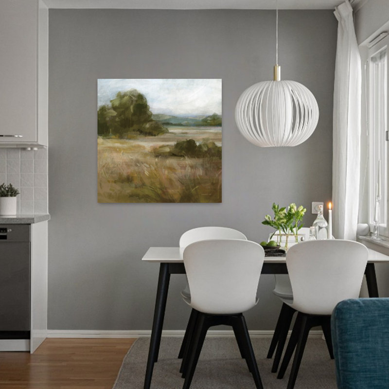 Chemin contemporain contemporain avec une baie bleue, H 32 po x l 32 po
