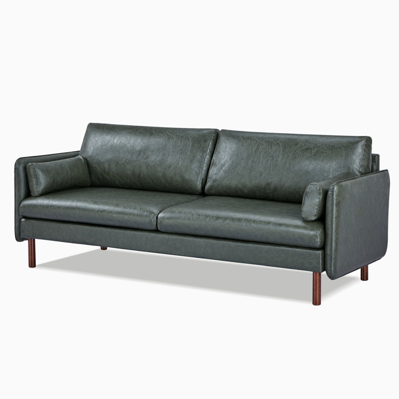 Canapé en cuir végétalien 82 po Reachel, 100% similicuir vert, H 33 po x l 82 po x P 32 po 