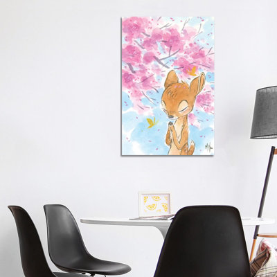 Cherry Blossom Fawn by Martin Hsu - Painting on Canvas