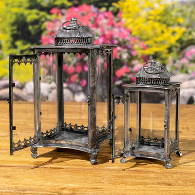 Terrariums en fer / verre Francfort (ensemble de 2)