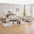 Mid-Century Modern 3-Piece Living Room Sofa Set, Includes 3-Seater Couch, Loveseat & Armchair, Tapered Wood Legs