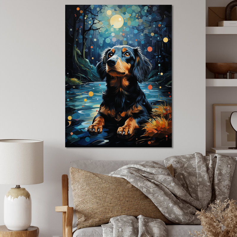 «Dachshund Dreamscape I» sur toile, Toile tendue, H 20 po x l 12 po x P 1 po