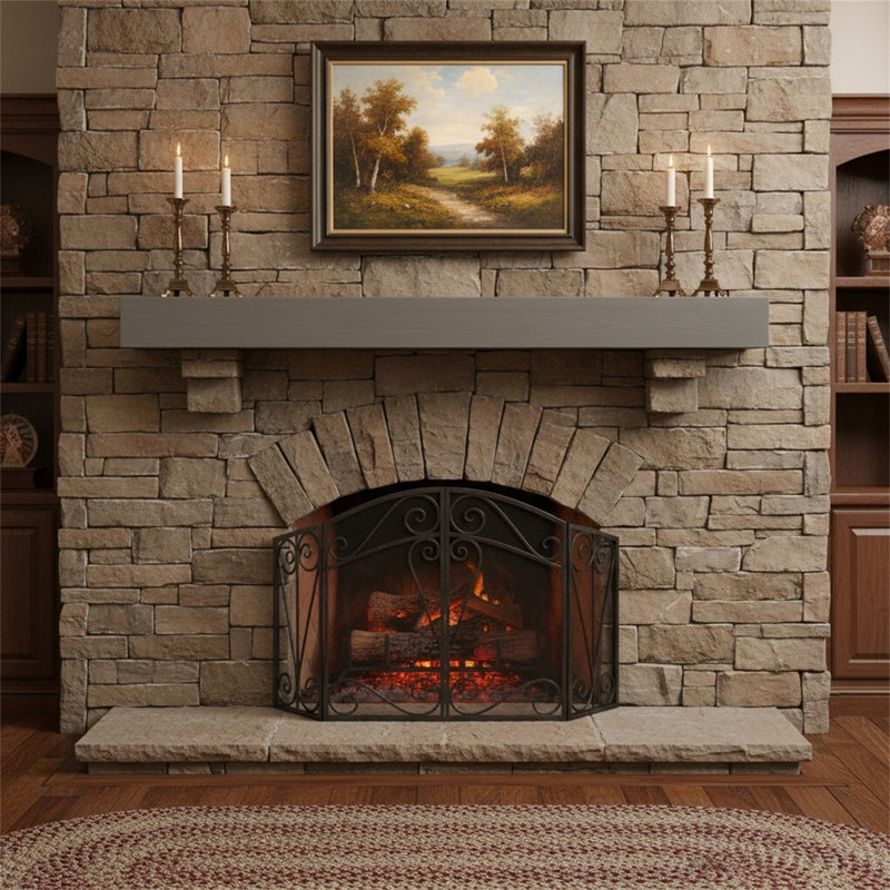 48 Inch Fsc Fir Wood Fireplace Mantel – Wall-mounted & Floating Shelf With Flat Surface For Modern Home Decor | Scratch-resistant & Sturdy