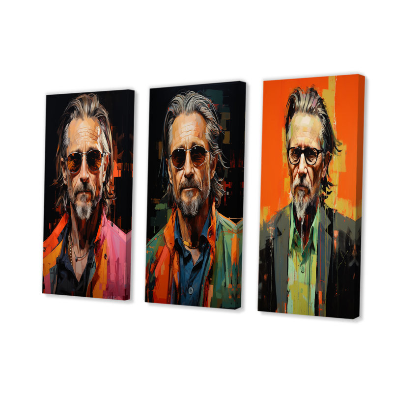 Portrait Pop Old Olive Pop Art, H 28 po x l 36 po, Toile tendue