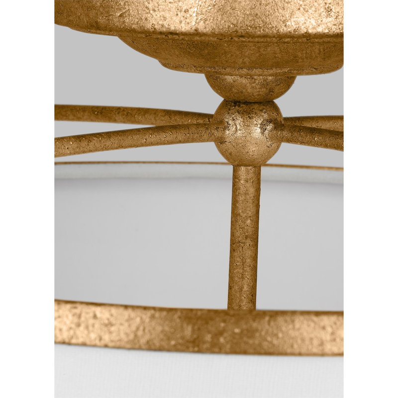 Mento Fabric Semi Flush Mount, Antique Gild