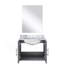 Meuble-lavabo simple gris foncé 24 po X P 22 po P, comptoir en marbre de Carrare et Miroir