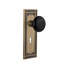Black Porcelain Interior Mortise Door Knob with Mission Long Plate-1366903384